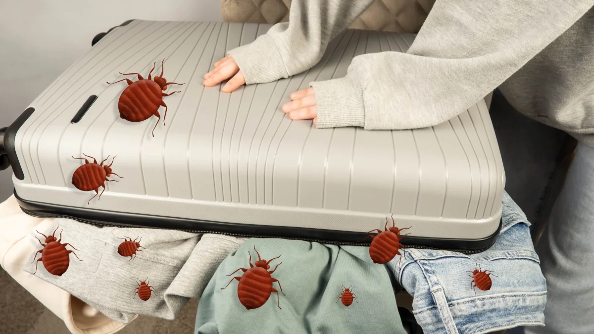 Punaises de lit dans une valise